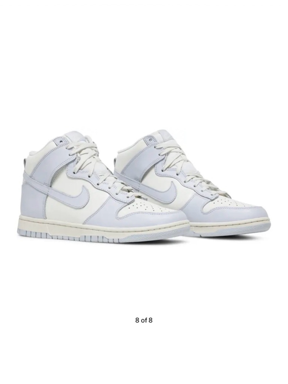 Nike High-Top Dunk Sneakers in White and Light Purple Lavender 7.5